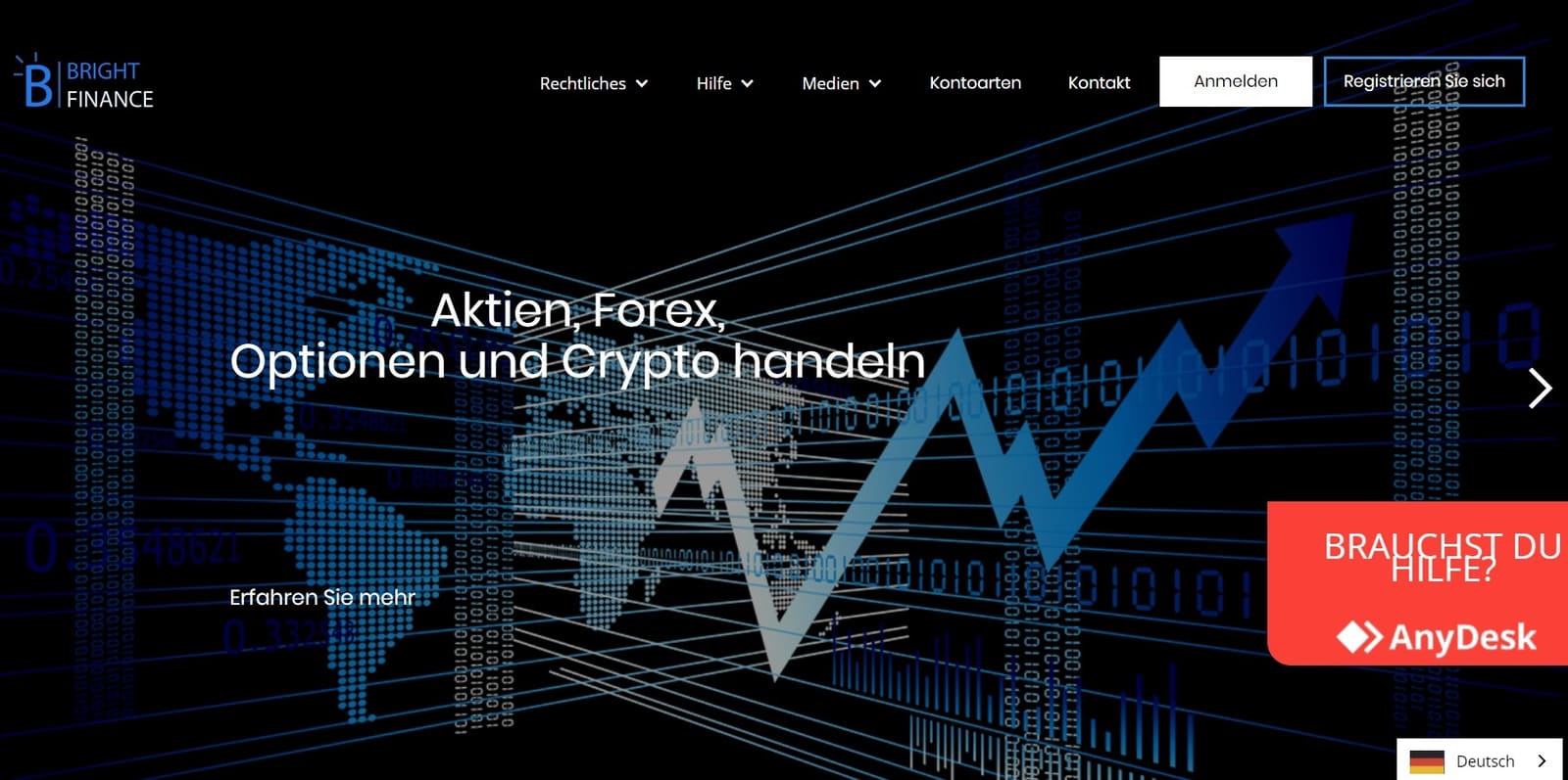 Kryptowährung Broker: BrightFinance - Investieren Sie Einfach in den Kryptomarkt
