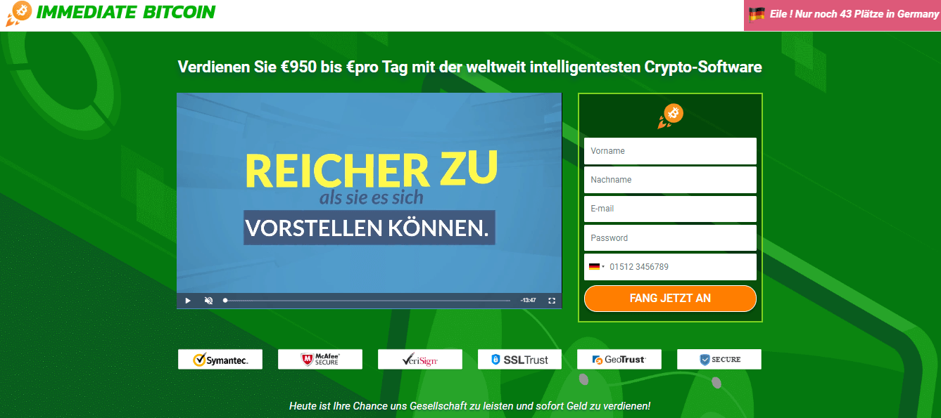 Bitcoin Trading Roboter: Immediate Bitcoin Review - Mühelos Gewinne Maximieren