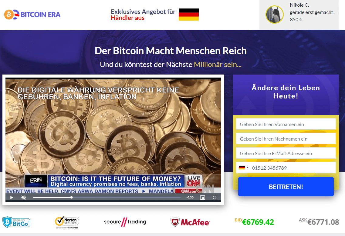 Bitcoin Trading Roboter - Bitcoin Era Bewertung, Ist Bitcoin Era Betrug oder vertrauenswürdig / seriös?